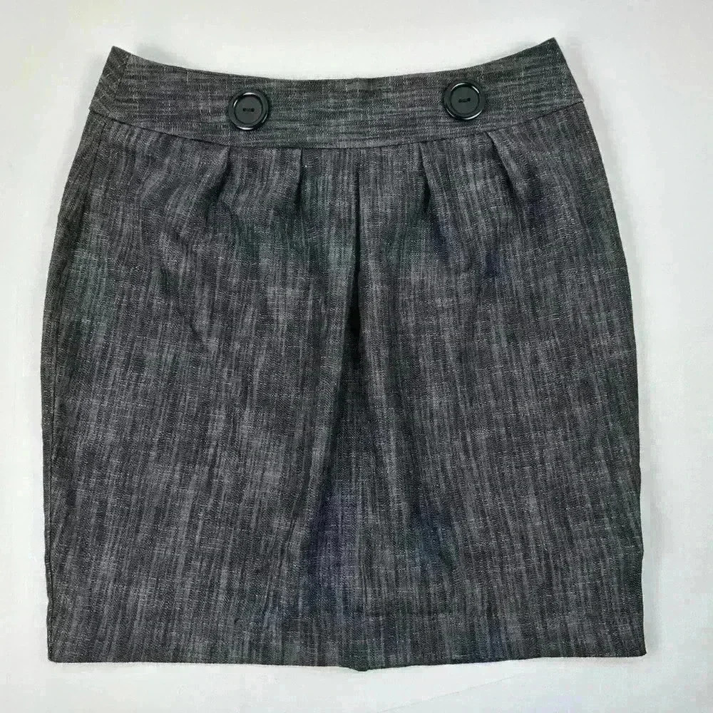 BCX Women's juniors Skirt Size 9 Black Gray Stretch Knee Length‎ Business Casual